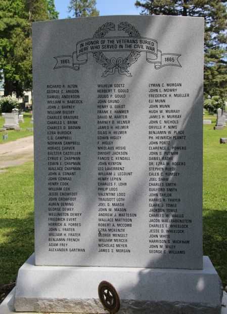 HARTFORD UNION CEMETERY CIVIL WAR MEMORIAL