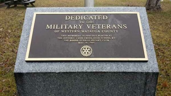MILITARY VETERANS OF WESTERN WATAUGA COUNTY MEMORIAL PLAQUE