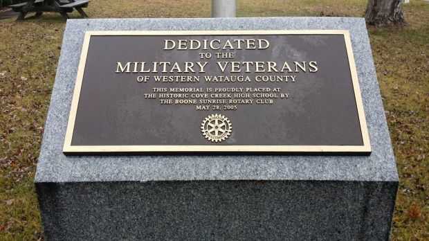 MILITARY VETERANS OF WESTERN WATAUGA COUNTY MEMORIAL PLAQUE