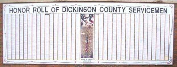 DICKINSON COUNTY HONOR ROLL OF SERVICEMEN WAR MEMORIAL
