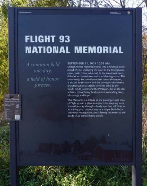 FLIGHT 93 NATIONAL MEMORIAL MARKER