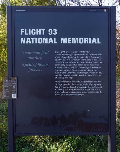 FLIGHT 93 NATIONAL MEMORIAL MARKER