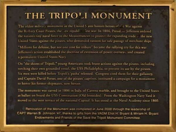 THE TRIPOLI MONUMENT PLAQUE