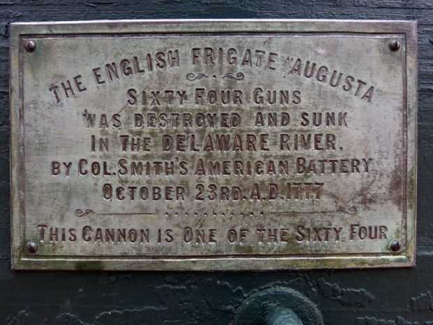 THE ENGLISH FRIGATE “AUGUSTA” MEMORIAL CANNON PLAQUE