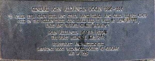 GENERAL JOHN ALEXANDER LOGAN WAR MEMORIAL PLAQUE
