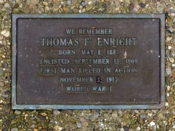 THOMAS F. ENRIGHT WAR MEMORIAL PLAQUE