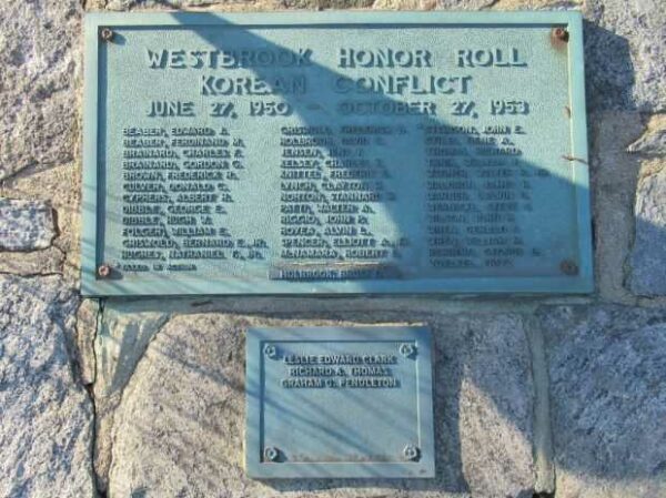 WESTBROOK KOREAN CONFLICT HONOR ROLL MEMORIAL