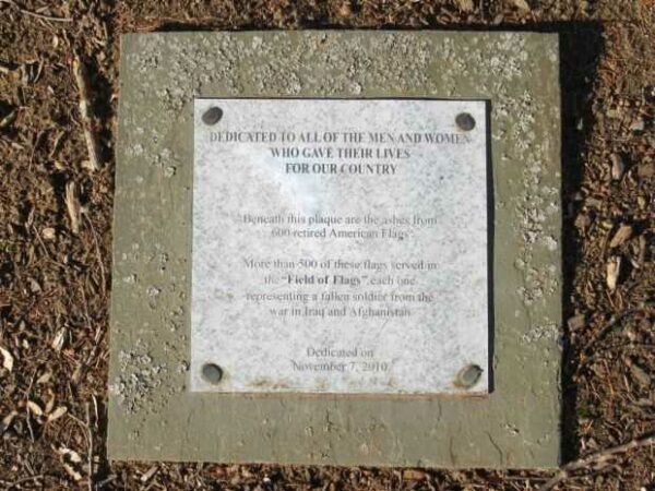 CLINTON FIELD OF FLAGS MEMORIAL PLAQUE