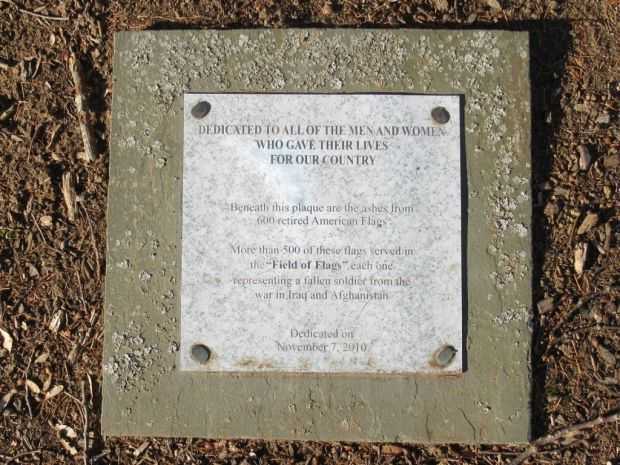 CLINTON FIELD OF FLAGS MEMORIAL PLAQUE