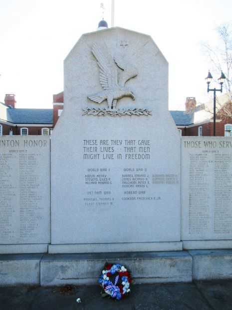 CLINTON WAR VETERANS MEMORIAL DEDICATION STONE