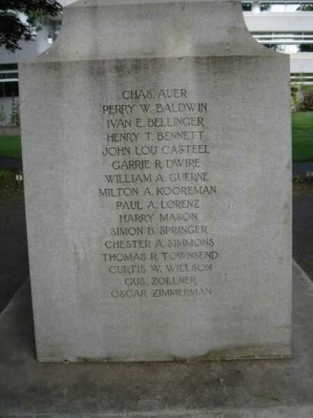 MARION COUNTY WORLD WAR I MEMORIAL SIDE D
