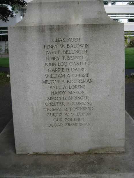 MARION COUNTY WORLD WAR I MEMORIAL SIDE D