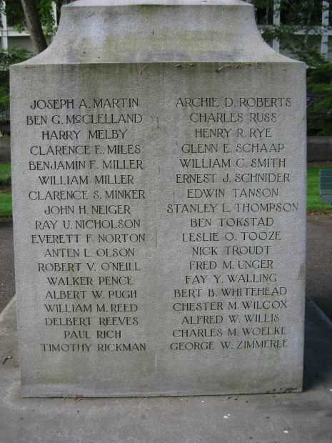 MARION COUNTY WORLD WAR I MEMORIAL SIDE C