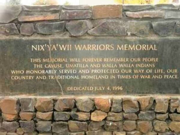 NIX’YA’WII WARRIORS MEMORIAL PLAQUE