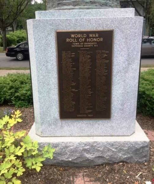 RHINEBECK WORLD WAR I MEMORIAL SIDE B