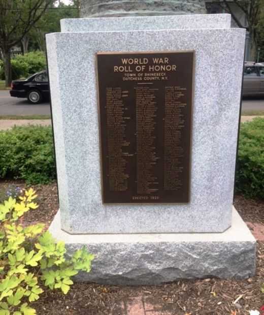 RHINEBECK WORLD WAR I MEMORIAL SIDE B