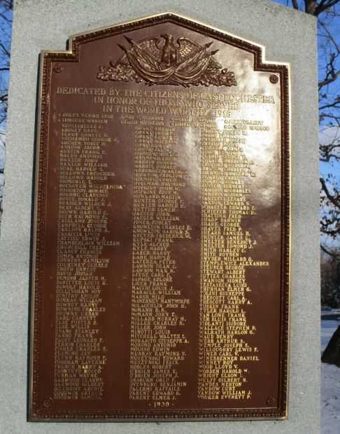 EAST ROCHESTER WORLD WAR I MEMORIAL PLAQUE