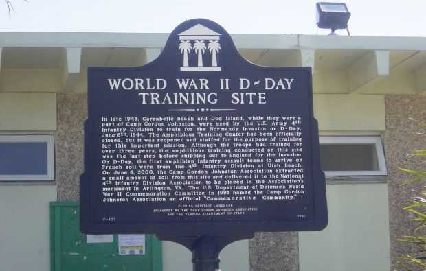 WORLD WAR II D-DAY TRAINING SITE MEMORIAL MARKER