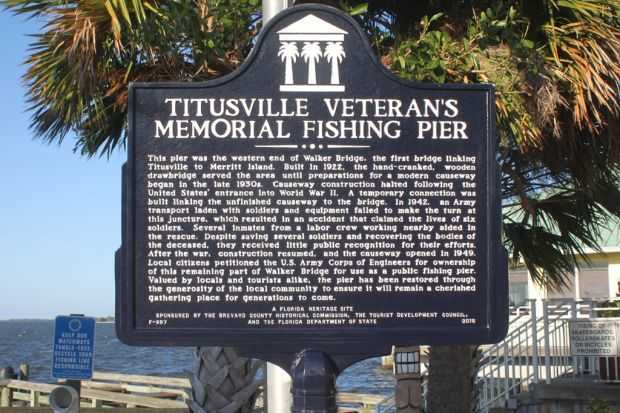 TITIUSVILLE VETERAN’S MEMORIAL FISHING PIER MARKER