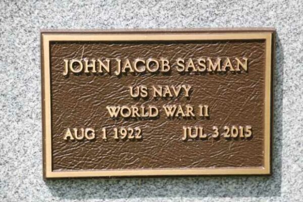 JOHN JACOB SASMAN MEMORIAL CEMETERY STONE