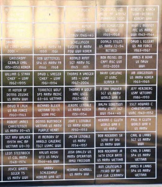 CLINTONVILLE VETERANS MEMORIAL PANEL O