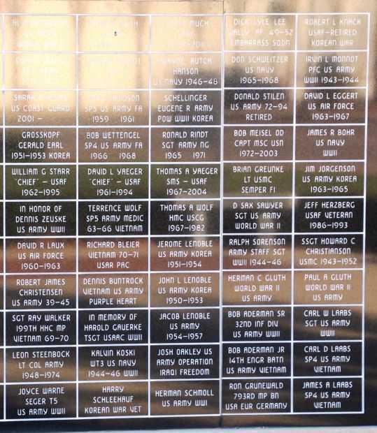 CLINTONVILLE VETERANS MEMORIAL PANEL O