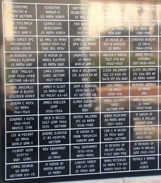 CLINTONVILLE VETERANS MEMORIAL PANEL M