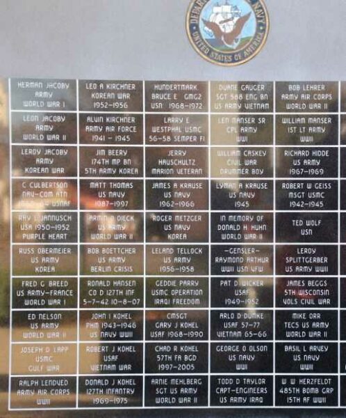 CLINTONVILLE VETERANS MEMORIAL PANEL J