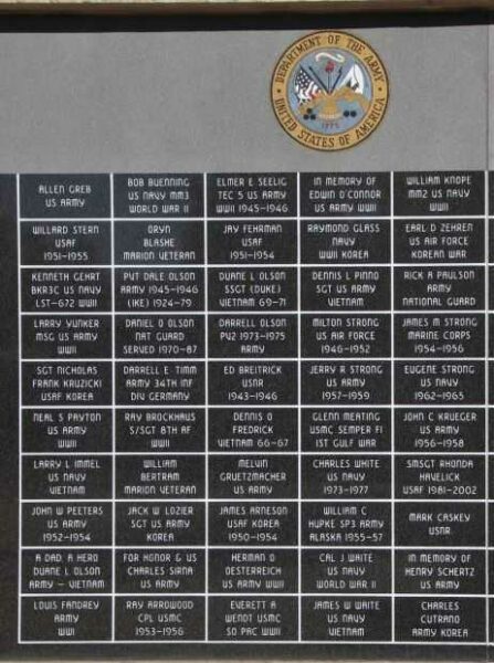 CLINTONVILLE VETERANS MEMORIAL PANEL D