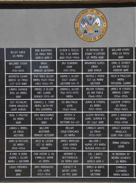 CLINTONVILLE VETERANS MEMORIAL PANEL D