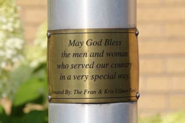 AMERICAN LEGION POST 337 WAR MEMORIAL FLAGPOLE PLAQUE A