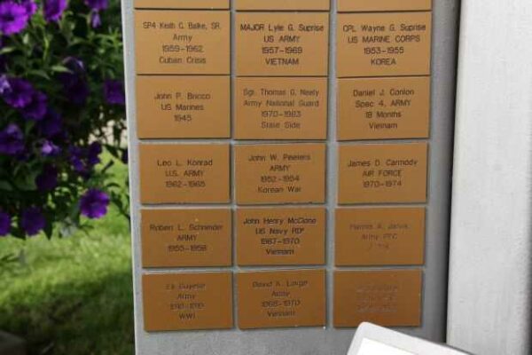 ST. MARY’S CATHOLIC CHURCH CEMETERY VETERANS MEMORIAL PLAQUES C