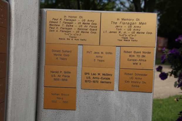 ST. MARY’S CATHOLIC CHURCH CEMETERY VETERANS MEMORIAL PLAQUES A