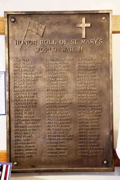 HONOR ROLL OF ST. MARY’S WORLD WAR II MEMORIAL PLAQUE