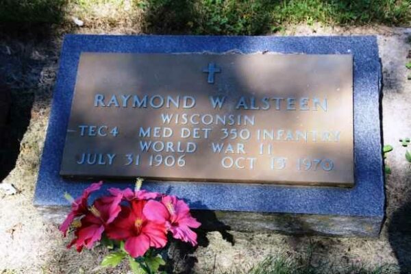 RAYMOND W ALSTEEN MEMORIAL CEMETERY STONE