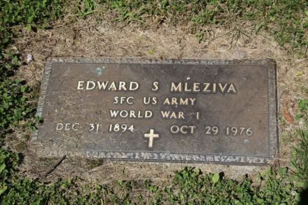 EDWARD S MLEZIVA MEMORIAL CEMETERY STONE