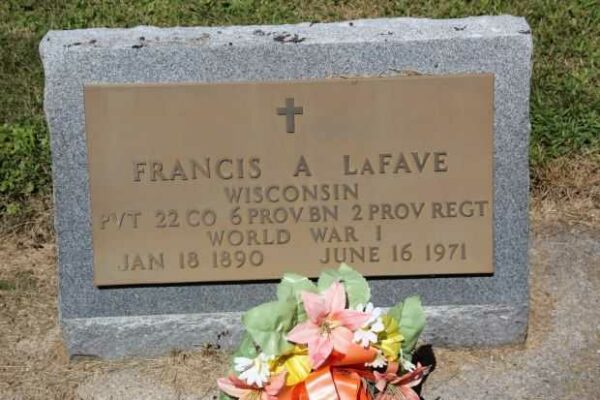 FRANCIS A LAFAVE MEMORIAL CEMETERY STONE