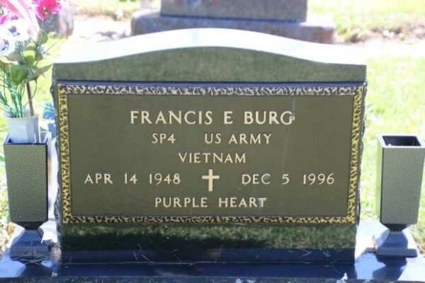 FRANCIS E BURG MEMORIAL CEMETERY STONE