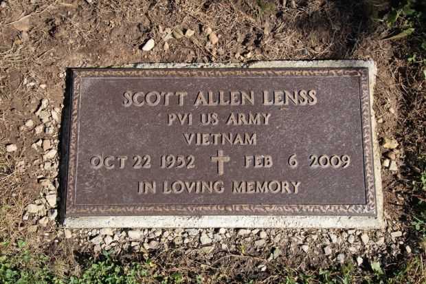 SCOTT ALLEN LENSS MEMORIAL CEMETERY STONE