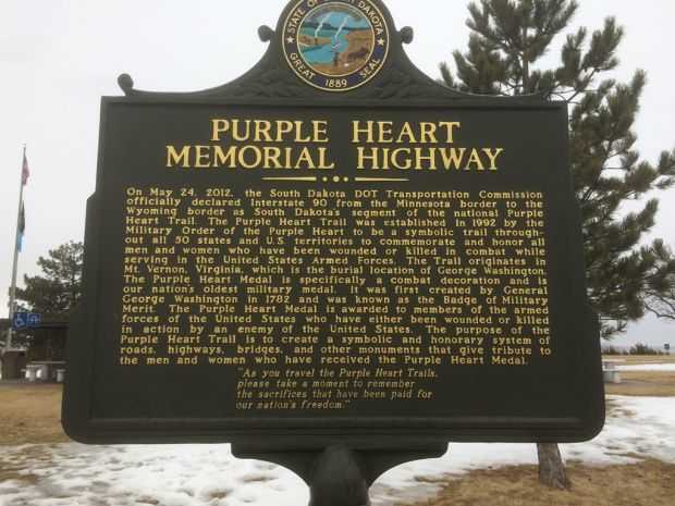 PURPLE HEART MEMORIAL HIGHWAY MARKER