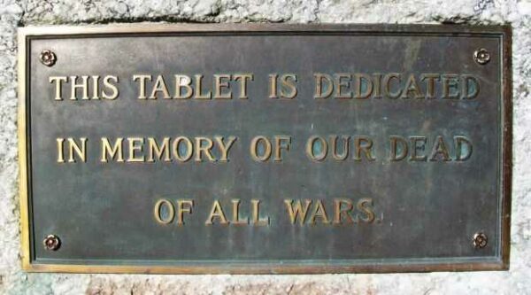 WAYMART ALL WARS MEMORIAL PLAQUE A