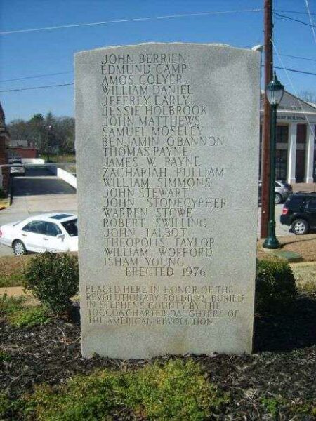 STEPHENS COUNTY REVOLUTIONARY WAR SOLDIERS MEMORIAL