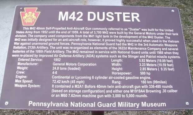 M42 DUSTER MEMORIAL PLAQUE