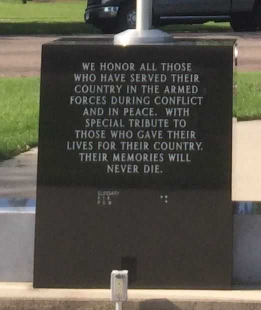 FAIRMOUNT VETERANS MEMORIAL DEDICATION STONE BACK