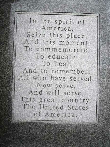 GRAND ISLAND VETERANS MEMORIAL WALL DEDICATION STONE