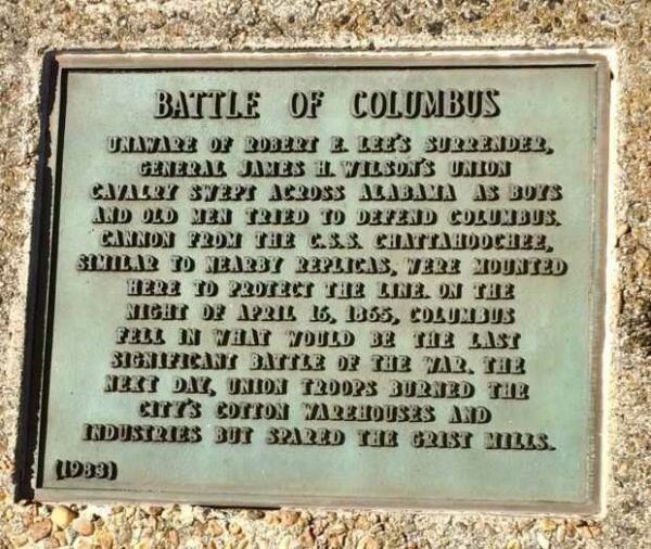 BATTLE OF COLUMBUS WAR MEMORIAL PLAQUE