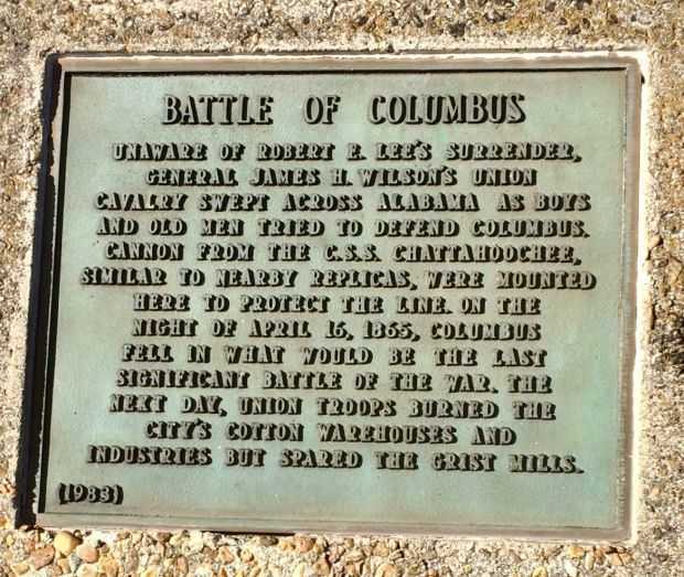 BATTLE OF COLUMBUS WAR MEMORIAL PLAQUE
