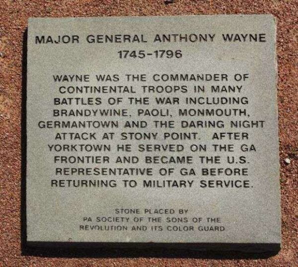 MAJOR GENERAL ANTHONY WAYNE WAR MEMORIAL PAVER