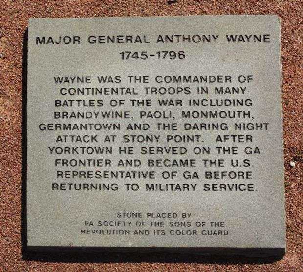 MAJOR GENERAL ANTHONY WAYNE WAR MEMORIAL PAVER