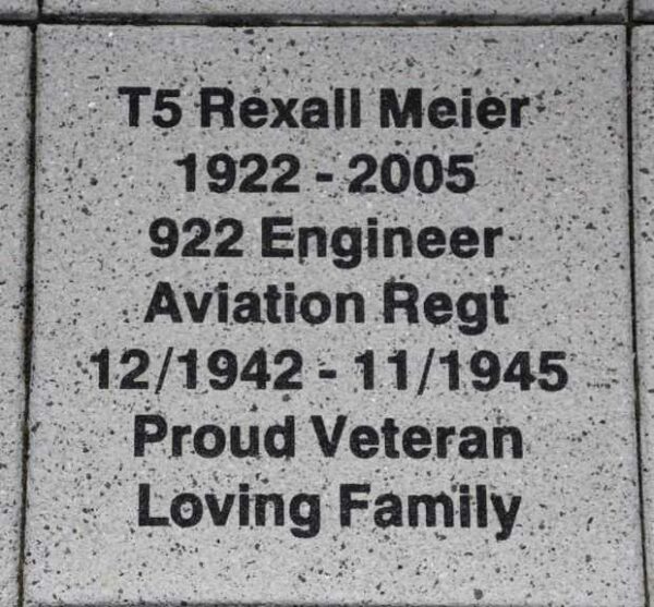 WOOD COUNTY VETERANS MEMORIAL PAVER A71